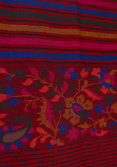 Pure Pashmina Kaani Jamawar Scarf D - 14C - Maroon