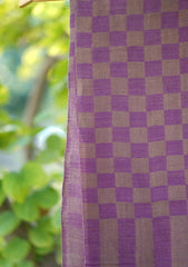 Pashmina Check Shawl D - 05C - Golden Purple
