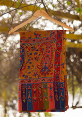 Pure Pashmina Qalamkari Shawl D - 05 - G Mustard