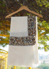 Pashmina Emboridered Shawl D - 117 - Off White