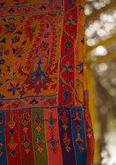 Pure Pashmina Qalamkari Shawl D - 05 - G Mustard