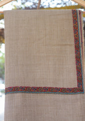 Pashmina Emboridered Shawl D - 126 - L Brown