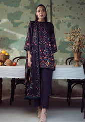 Winter - Sahar - Elara - Fall Printed - 3 Pcs - AW1-25-04 - Royal Plum