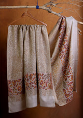 Pashmina Zari Jamawar Shawl D#06 - Skin