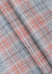 Scabal Super Fine 130's Check Selvage Wool Fabric - G Brown