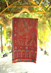 Pashmina Kaani Jamawar Shawl D - 68 - Maroon