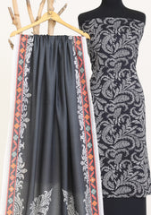 Winter - Rubaaiyat - D Prints - Marina 26 - Wool Shawl - RPM#02 - Black