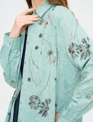 Pret - Moven - Beaded Oversize Shirt - Green