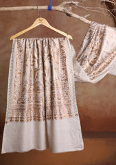 Pashmina Ari Work Jaaldar Scarf D#02 - Fawn