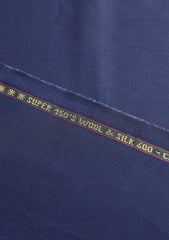 Loro Piana Lightest Super 150's Wool & Silk Fabric - Navy Blue