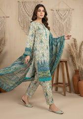 Winter - Riwaj - Printed Pashmina - 3 Pcs Suit - D#11 - L Green