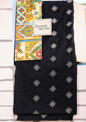 Embroidered Lawn Summer Shawl D#65 - Black