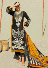 Lawn Collection - Maryam Hussain - Luxury - D#4 - Mustard Affair