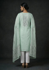 Formals - Riwaj - Fancy 26 - Chikankari & Mukesh - 2 Pcs - D#01 - Green
