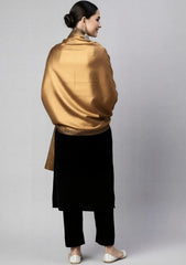 Winter - Riwaj - Plain Velvet Suit With Silk Zari Jamawar Shawl - VSZ#01 - Black