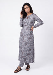 Formals - Rubaaiyat - Digital Printed - Shamoz Silk - L Grey
