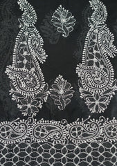 Lawn Chikankari Shawl D - 12 - Black