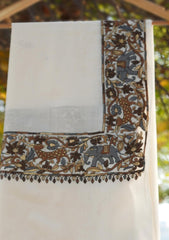 Pashmina Emboridered Shawl D - 117 - Off White