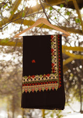 Pashmina Ari Work Shawl D - 113B - Chocolate