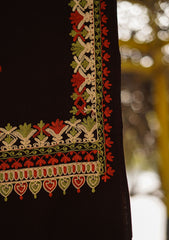 Pashmina Ari Work Shawl D - 113B - Chocolate