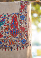 Pashmina Emboridered Shawl D - 74 - L Brown