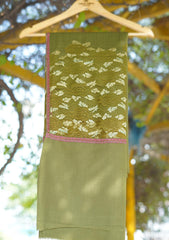 Pure Pashmina Patch Work Shawl D - 13 - Mehendi