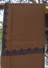 Wool Needle Work Shawl D - 38 - G Brown