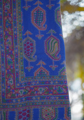 Pure Pashmina Kaani Jamawar Shawl D - 30 - R Blue
