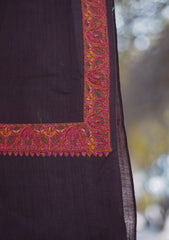 Pashmina Emboridered Shawl D - 64J - Chocolate