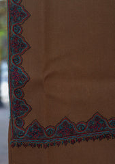 Wool Needle Work Shawl D - 38 - G Brown