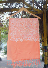 Pashmina Ari Work Shawl D - 104 - Peach