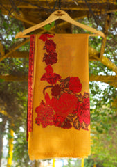 Pure Pashmina Kaani Jamawar Shawl D - 63 - Golden