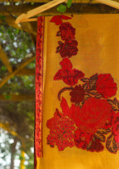 Pure Pashmina Kaani Jamawar Shawl D - 63 - Golden