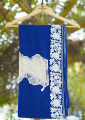 Pashmina Patch Work Shawl D - 11 - Royal Blue