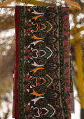 Wool Needle Work Shawl D - 28 - Multi