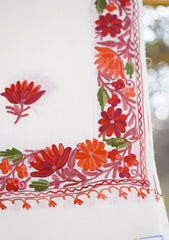 Pashmina Ari Work Shawl D - 116 - Off White