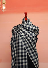 Pashmina Check Work Shawl D - 06B - Black