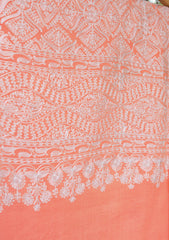 Pashmina Ari Work Shawl D - 104 - Peach