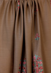 Pashmina Ari Work Shawl D#07 - Brown 3