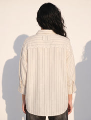 Pret - Moven - Indigo Cotton Linen Women's Shirt - Skin