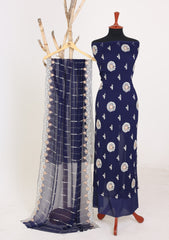 Formals - Riwaj - Fancy Bamber Chiffon - 3 Pcs Suit - CBD#2080 - N Blue