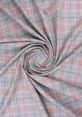 Scabal Super Fine 130's Check Selvage Wool Fabric - G Brown
