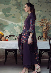 Winter - Sahar - Elara - Fall Printed - 3 Pcs - AW1-25-04 - Royal Plum