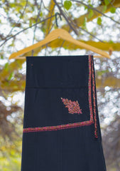 Pashmina Emboridered Shawl D - 01H - Black