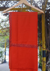 Wool Needle Work Shawl D - 35 - Rust