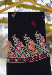 Pashmina Emboridered Shawl D - 128 - Black