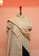 Pashmina Check Work Shawl D - 07B - Peach