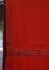 Wool Needle Work Shawl D - 35 - Rust