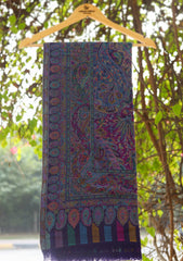 Pure Pashmina Kaani Jamawar Shawl D - 62 - N Blue