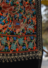 Pashmina Ari Work Shawl D - 84B - Black